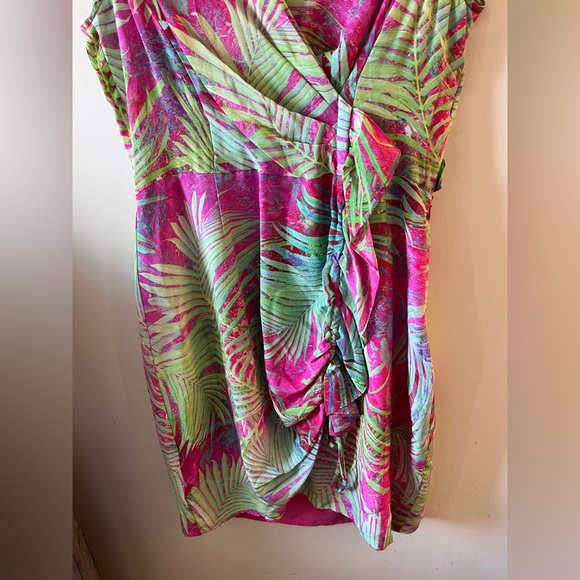 Nanette Lepore 100% Silk Tropical Mini Dress - Picture 4 of 11